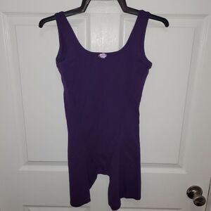 VINTAGE PURPLE MARIE WRIGHT MADE IN USA BIKER SHORT LEOTARD SIZE SMALL